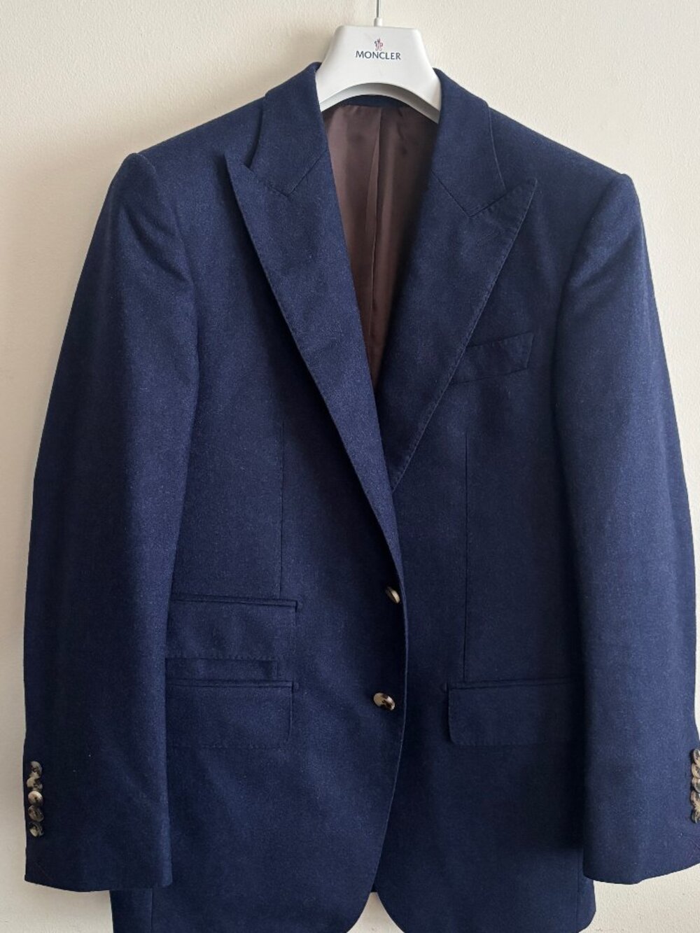 $850 Suitsupply Navy Wool Flannel 3 Roll 2 Peak Lapel Sport Coat/ Blazer - 38